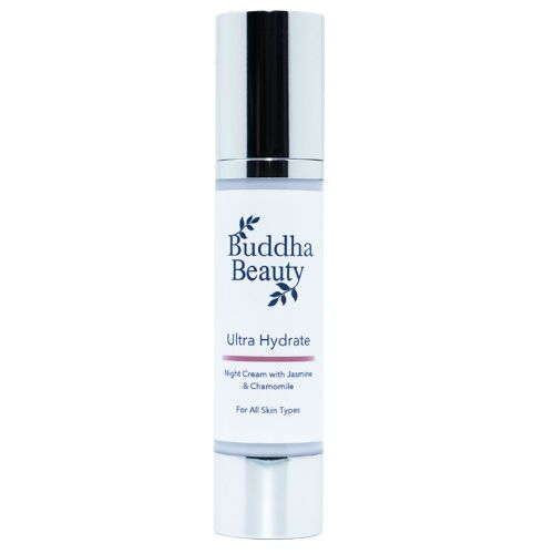 50ml Ultra Hydrate Organic Night Cream with Jasmine & Chamomile - Chrome Airless Tube