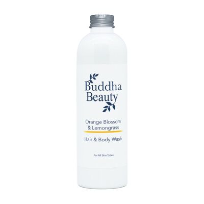 Jabón líquido para el cabello y el cuerpo de azahar y limoncillo - Recarga de 250 ml con tapón de rosca