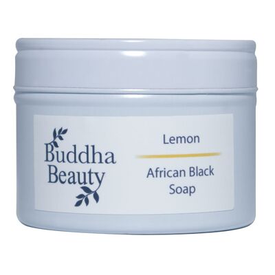 90 g Afrikanische schwarze Seife mit Aktivkohle und Zitrone