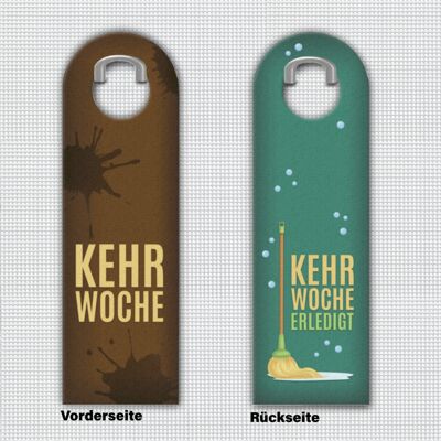 Colgadores de puerta Kehrwoche o Kehrwoche hechos en marrón-verde