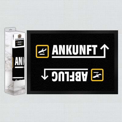 Ankunft oder Abflug Flughafen Icons Fußmatte