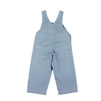Red/White Striped Twill Unisex Overalls 2