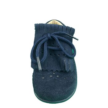 Blue leather shoes with laces and flexible sole 2