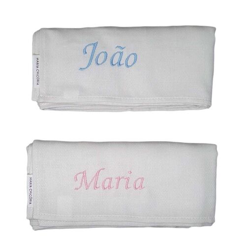 Cloth diaper with embroidered name - pack 12
