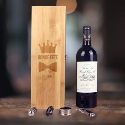 Customizable sommelier box with 4 accessories - Father's Day