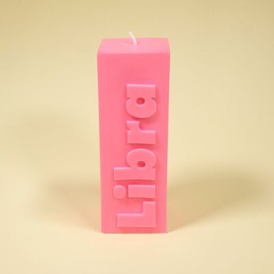 Libra Zodiac Block Pillar Candle