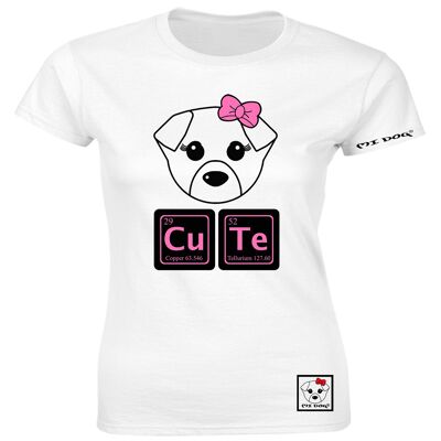 Mi Dog, Womens, Cute Chemistry Elements, T-shirt aderente, bianca