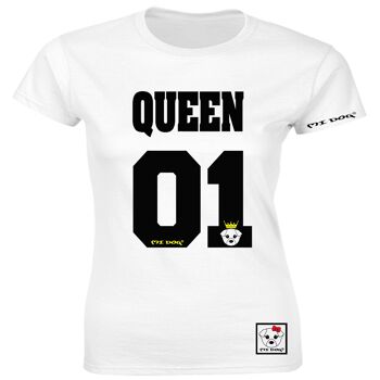 Mi Dog, Femme, Queen Crown, 01, T-shirt ajusté, Blanc 1