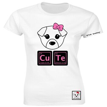 Mi Dog, Femme, Éléments de chimie mignons, T-shirt ajusté, Blanc 1