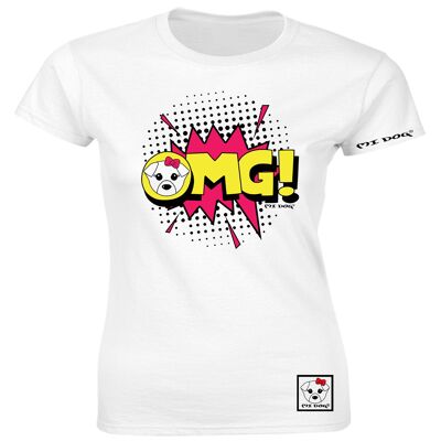 Mi Dog, Mujer, Cute OMG Phrase Comic Style, Camiseta entallada, Blanco