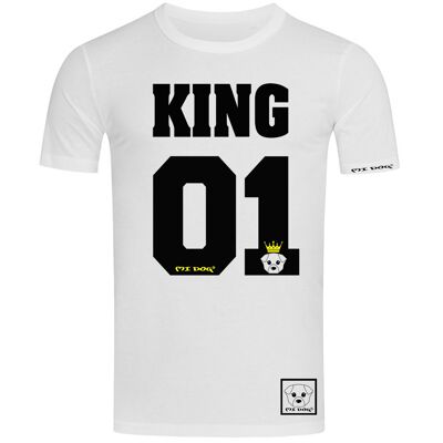 Mi Dog, Herren, King Crown, 01, tailliertes T-Shirt, weiß