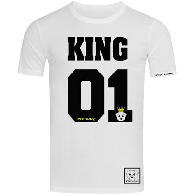 Mi Dog, Uomo, King Crown, 01, Maglietta aderente, Bianca