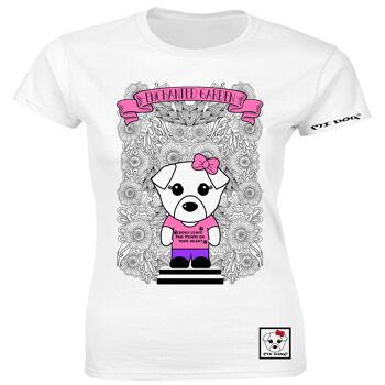 Mi Dog, Femme, Mi Dog In The Enchanted Garden T-shirt ajusté, Blanc 1
