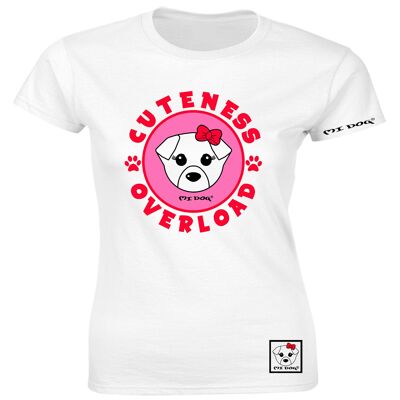 Mi Dog, Mujer, Cuteness Overload Fitted T Shirt, Blanco