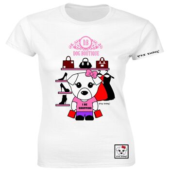 Mi Dog, T-shirt ajusté I Be Shopping pour femme, blanc 1