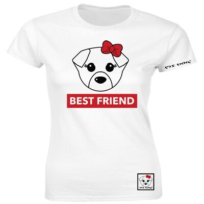 Mi Dog, Damen, mein Hund ist mein bester Freund, tailliertes T-Shirt, weiß