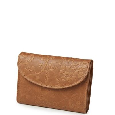 Coconut Leather Zip Wallet - Wine Red