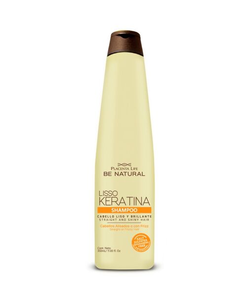 Champú Lisso keratina. Para cabellos que quieran mantener un alisado o con frizz. Contenido 350 mililitros.