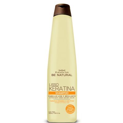 Lisso keratin shampoo. For hair that wants to maintain a straightening or frizz. Content 350 milliliters.