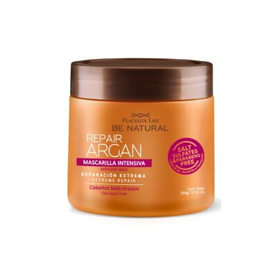 Argan de réparation. Masque intensif pour cheveux abîmés. Huile d'argan. Contenu 350 gr.