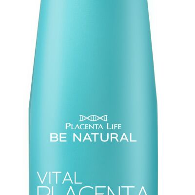 Vital Placenta. Shampoo. Hair strengthener. Anti fall. Long, strong, shiny, silky hair. Content 350 ml.