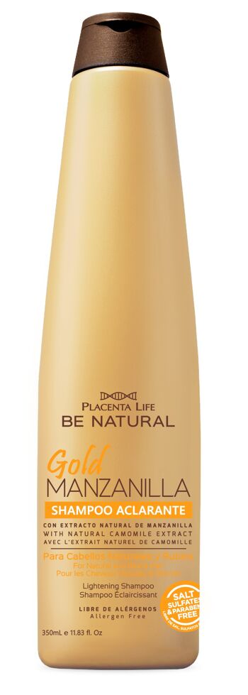 Camomille d'or, Shampooing. Eclaircissant pour cheveux naturels. Cheveux naturels et blonds. Contenu 350 millilitres. 1