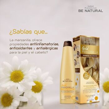 Camomille d'or, Shampooing. Eclaircissant pour cheveux naturels. Cheveux naturels et blonds. Contenu 350 millilitres. 5