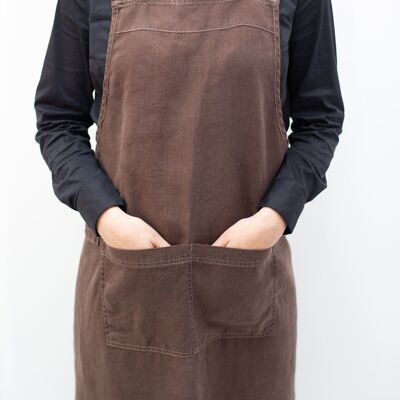 Grembiule giapponese 100% LINO - Cammello