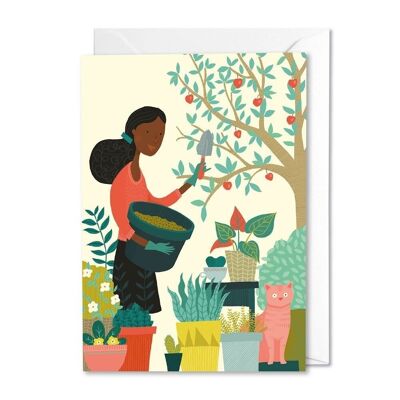 Pretty Gardener greetings card