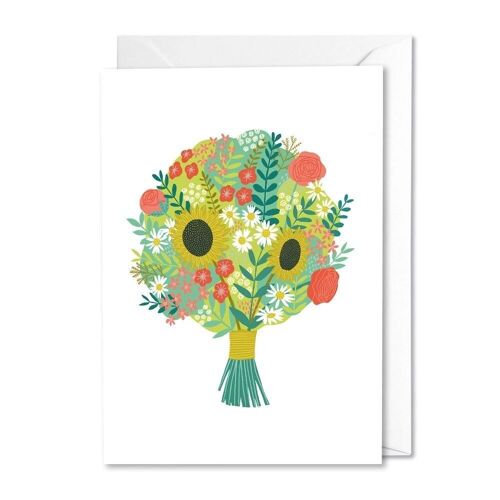 Colourful Bouquet greetings card