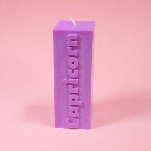 Capricorn Zodiac Block Pillar Candle