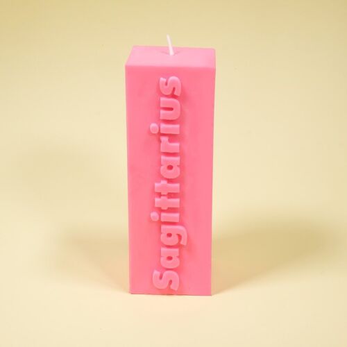 Sagittarius Zodiac Block Pillar Candle