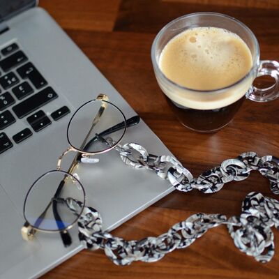 Glasses chain in Acetate Big Maillon GRAY BLACK