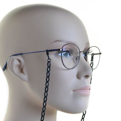 Catena per occhiali in acetato a maglia piccola - NERA
