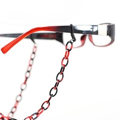 Acetat-Brillenkette mit kleinen Gliedern - ROT