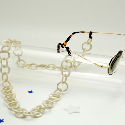 Cadena de gafas en Acetato - "Ondine Nacarado"