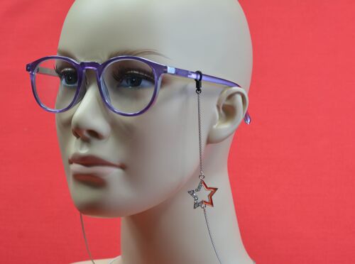 STAR - Chaîne de lunettes métal motif étoile