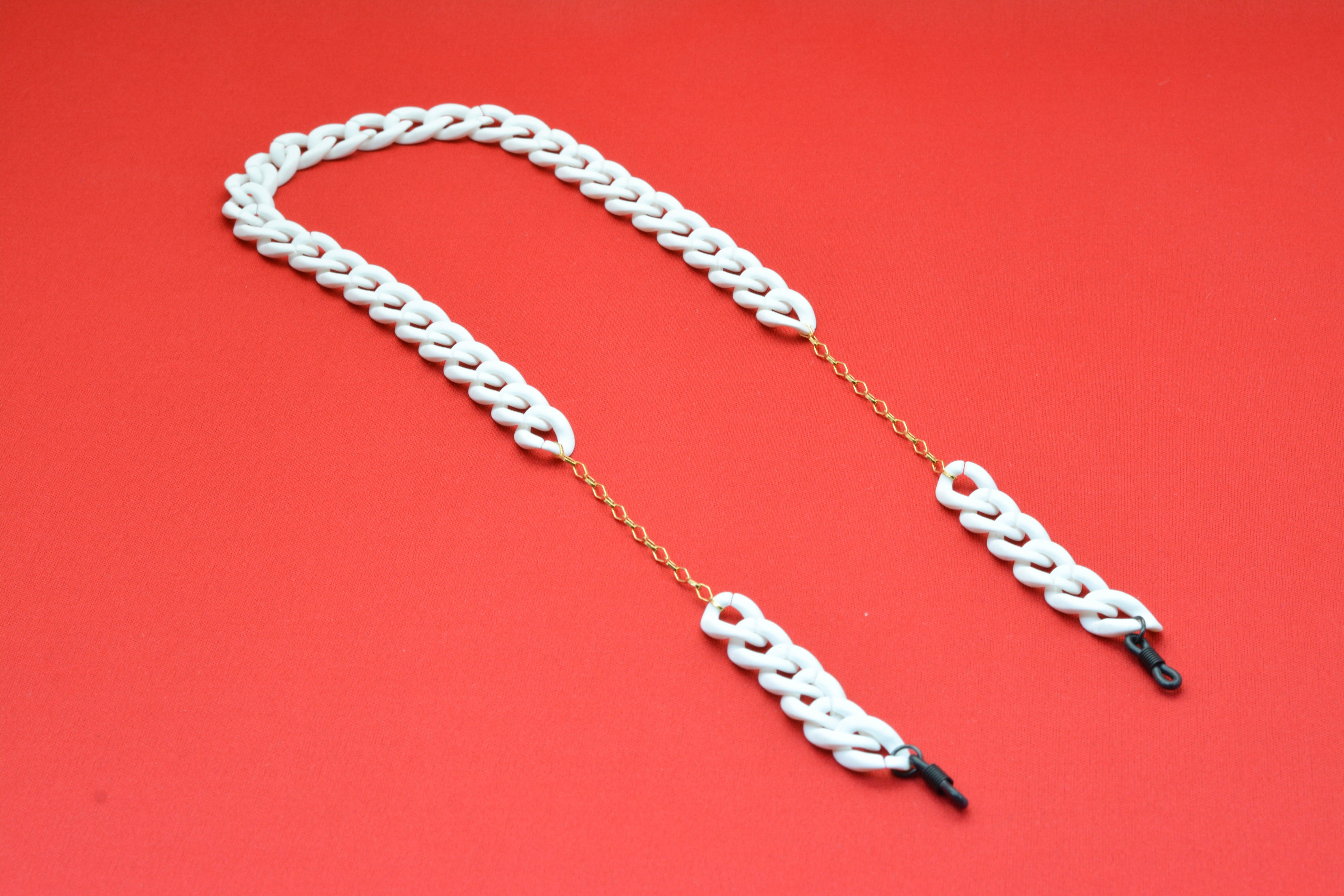 Catena per occhiali in acrilico bianco "Luxe".