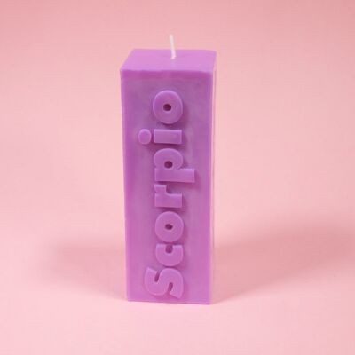 Scorpio Zodiac Block Pillar Candle