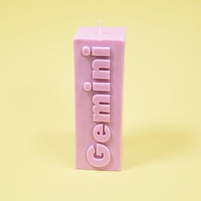 Gemini Zodiac Block Pillar Candle