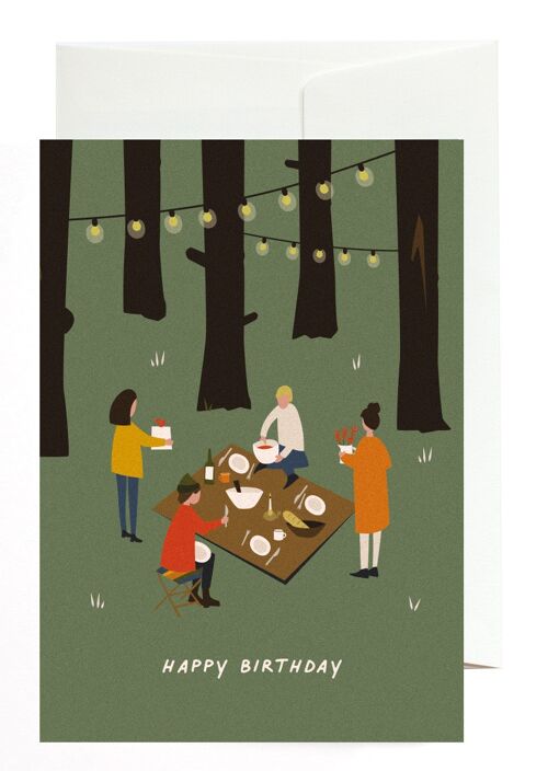 Grußkarte - Happy Birthday (Picknick)