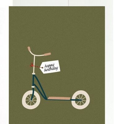 Carte de voeux - Joyeux anniversaire (scooter)