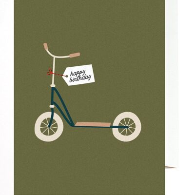 Carte de voeux - Joyeux anniversaire (scooter)