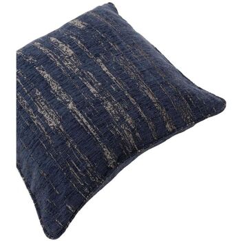 Coussin Chenille Texturé Bleu Marine_43cm x 43cm 2