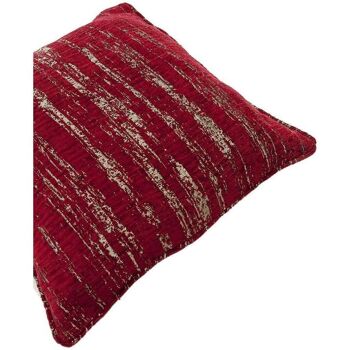 Coussin Texturé Chenille Rouge Vin_60cm x 40cm 2