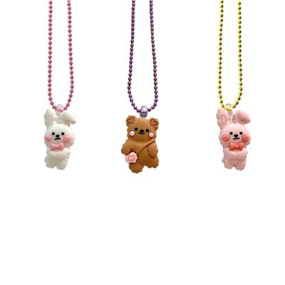 Pop Cutie Gacha Bunny & Bear Kids Necklaces