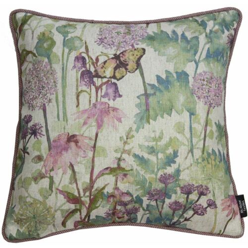 Wildflower Pastel Purple Linen Cushion_43cm x 43cm