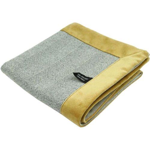 Herringbone Boutique Grey + Yellow Throw Blankets & Runners_Regular (130cm x 200cm)