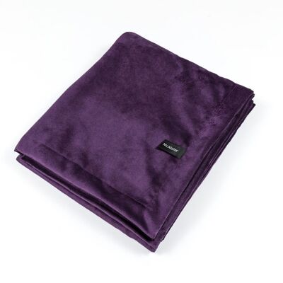 Matt Aubergine Purple Velvet Throw Blankets & Runners_Regular (130cm x 200cm)