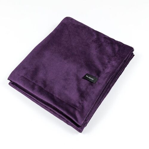 Matt Aubergine Purple Velvet Throw Blankets & Runners_Extra Large (200cm x 254cm)